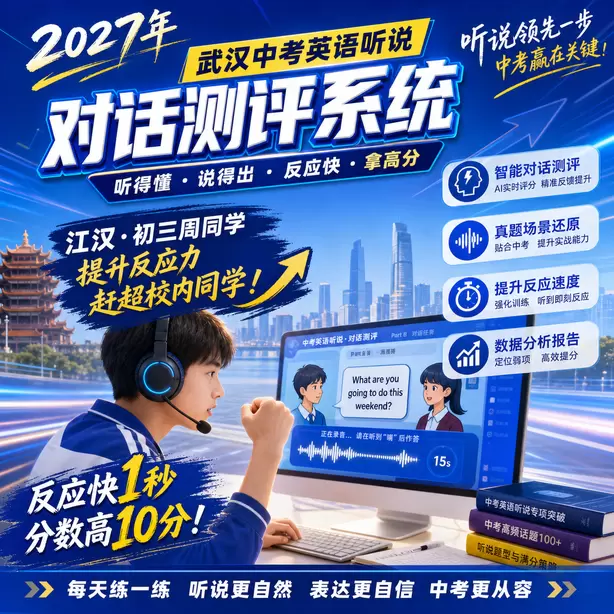 武汉中考英语人机对话模仿朗读专项习题江汉·初三周同学(提升反应力,赶超校内同学)